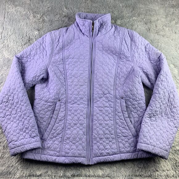 ZeroXposur Jacket Womens Medium Purple Quilted Funnel Neck Full Zip Outdoor - Picture 2 of 13